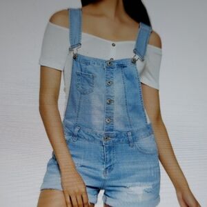Wax Jean Blue Denim Overalls Relaxed Fit